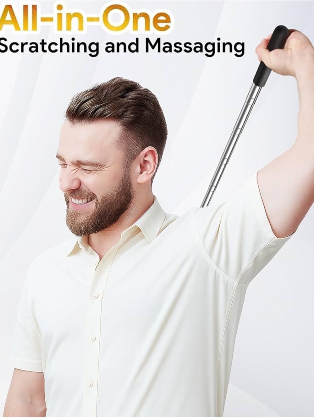 TUKUOS Telescoping Back Scratcher with 5Pcs Detachable Heads NWT